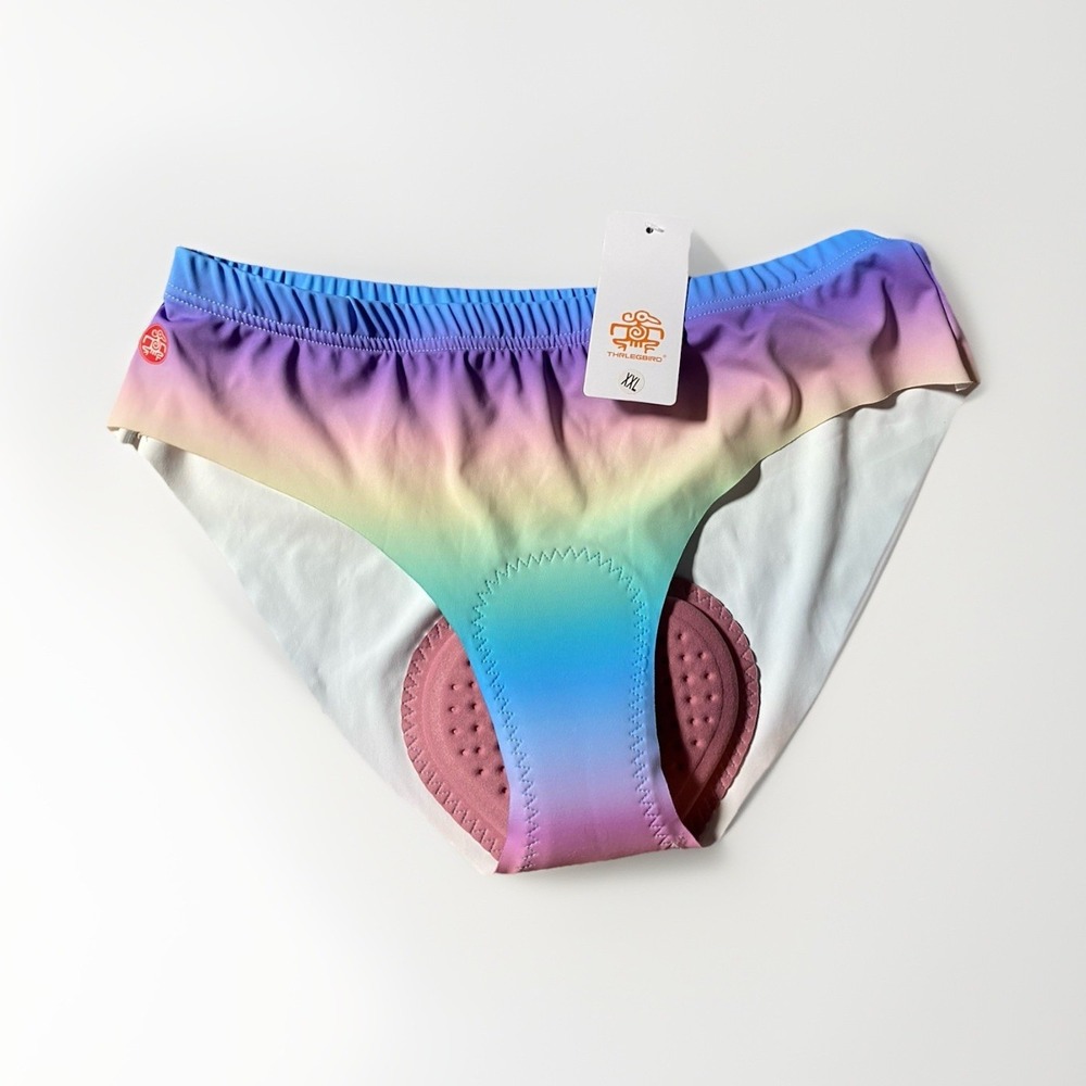 NWT Thrlegbird Women's XXL Padded Cycling Bike Chamois Rainbow Ombre